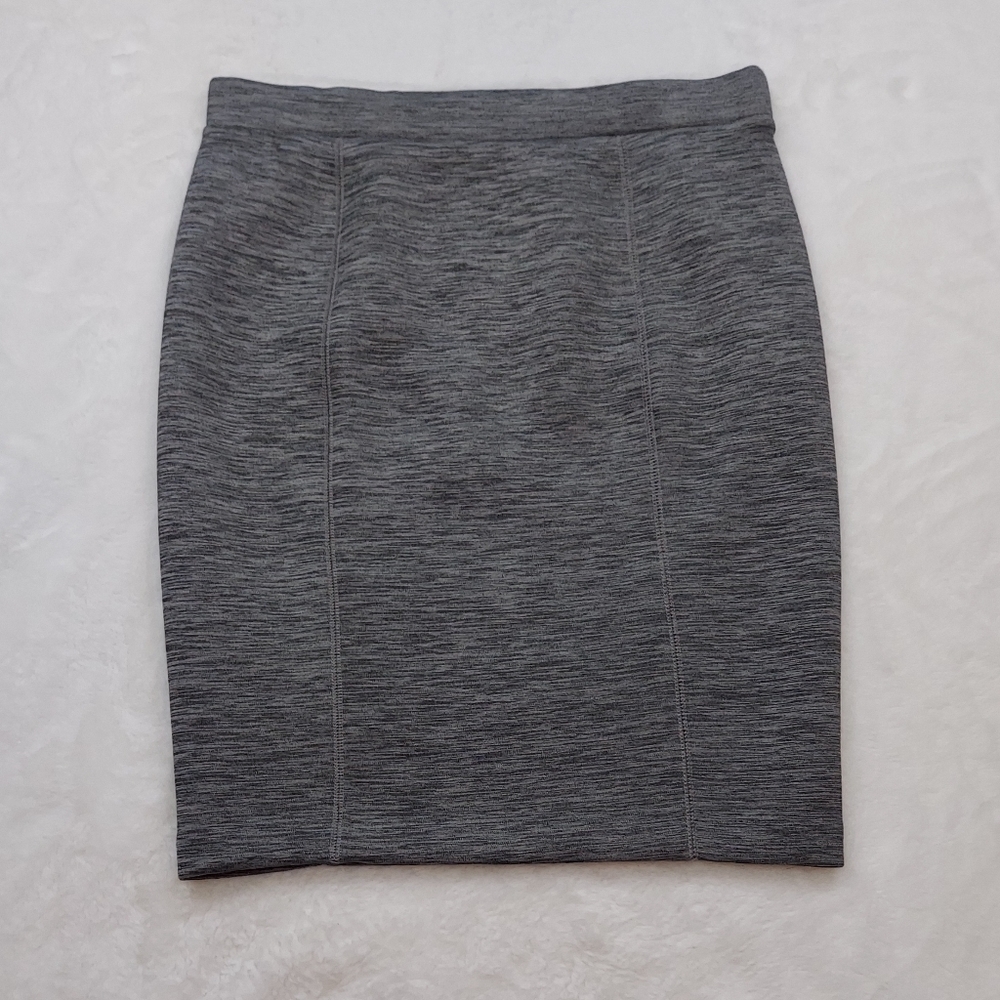 ELLE Gray Stretch Space Dyed Pull On Pencil Skirt Size M